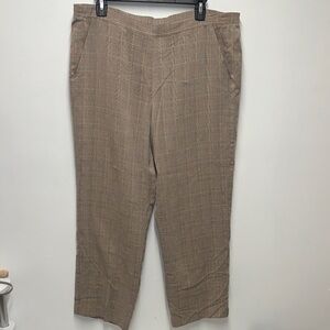 Alfred Dunner womens Tan Plaid Dress Pants